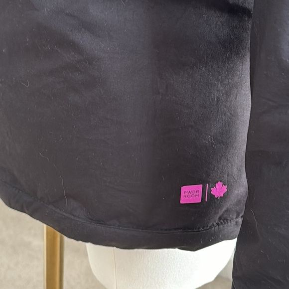 PWDR ROOM Outerwear Ski Snow Jacket Black Pink Youth size L (woman’s‎ xs s) Hood - Picture 3 of 13